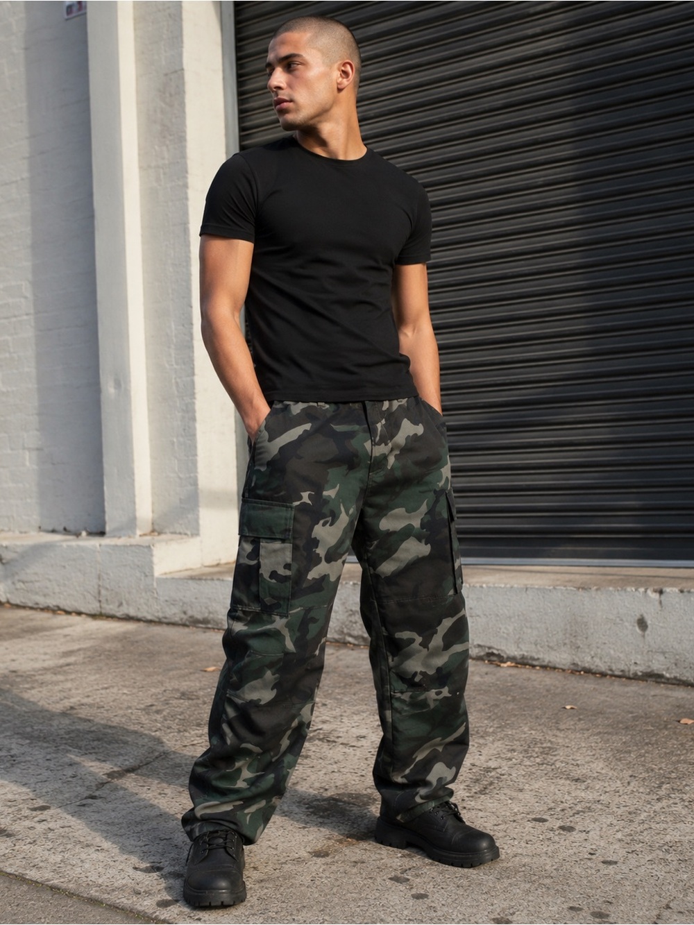 Beyond The Limit BTL Pants Mens 36x30 Cargo Camo Tactical Baggy Military Tie Hem